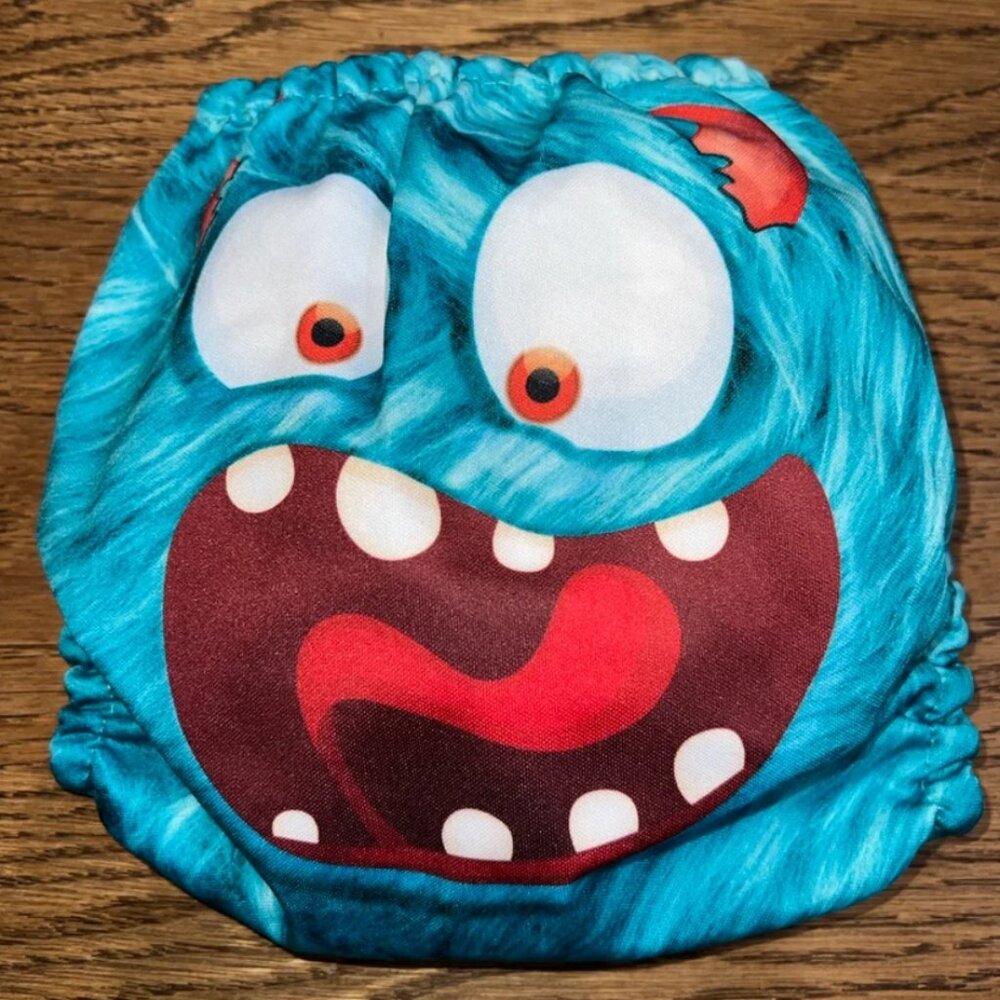 Goofy Monster OS Pocket Cloth Diaper w/ Suede Inner by Mama Koala Cloth Diapers